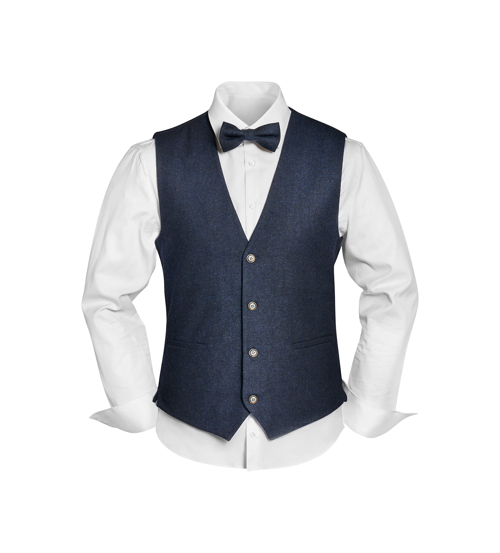 Set Weste,Fliege+Tuch Uni