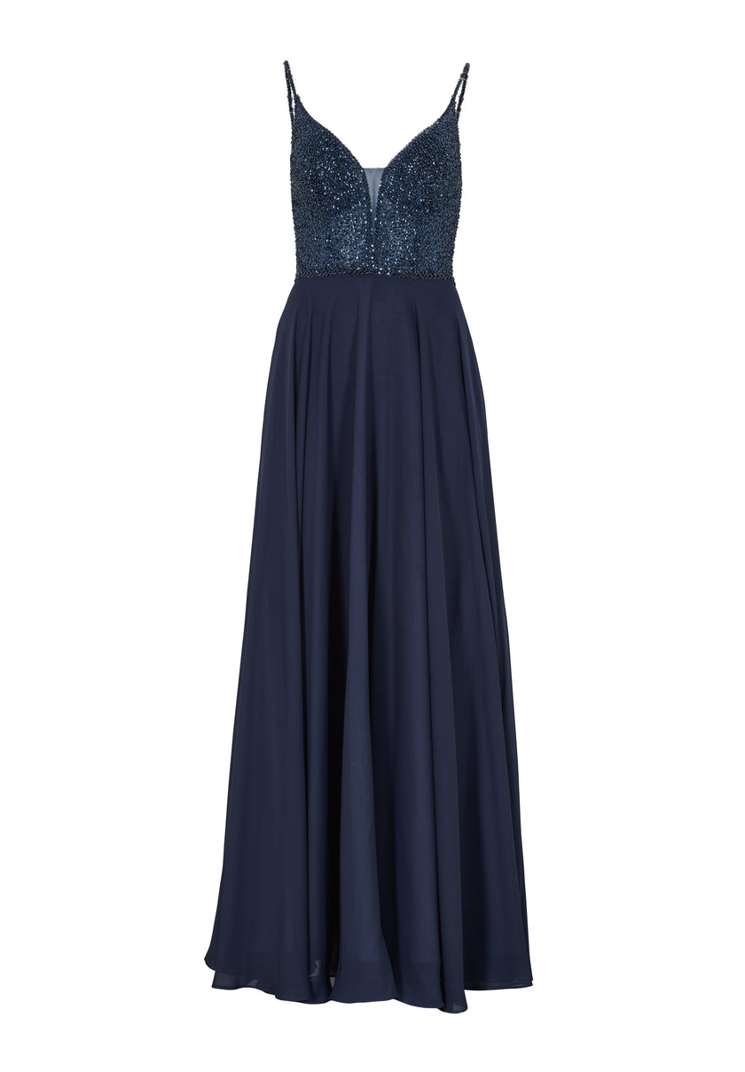 Abendkleid - Materialmix
