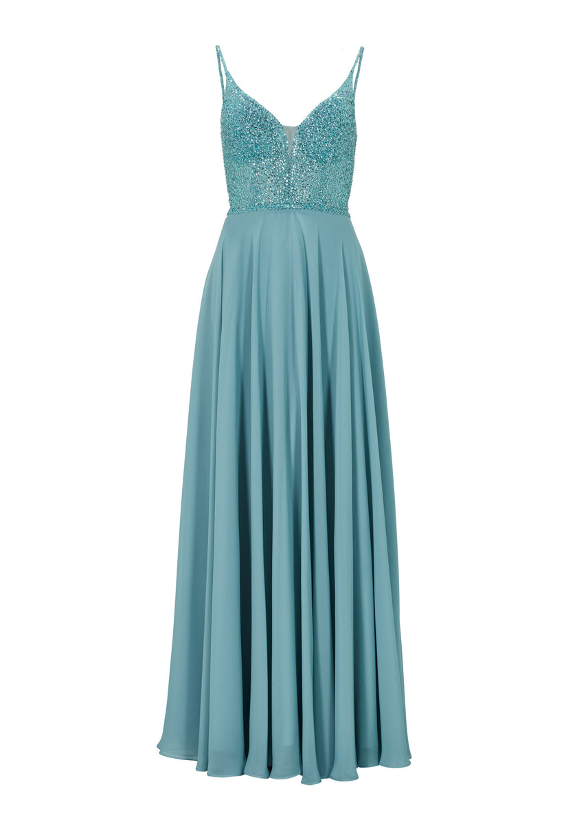Abendkleid - Materialmix