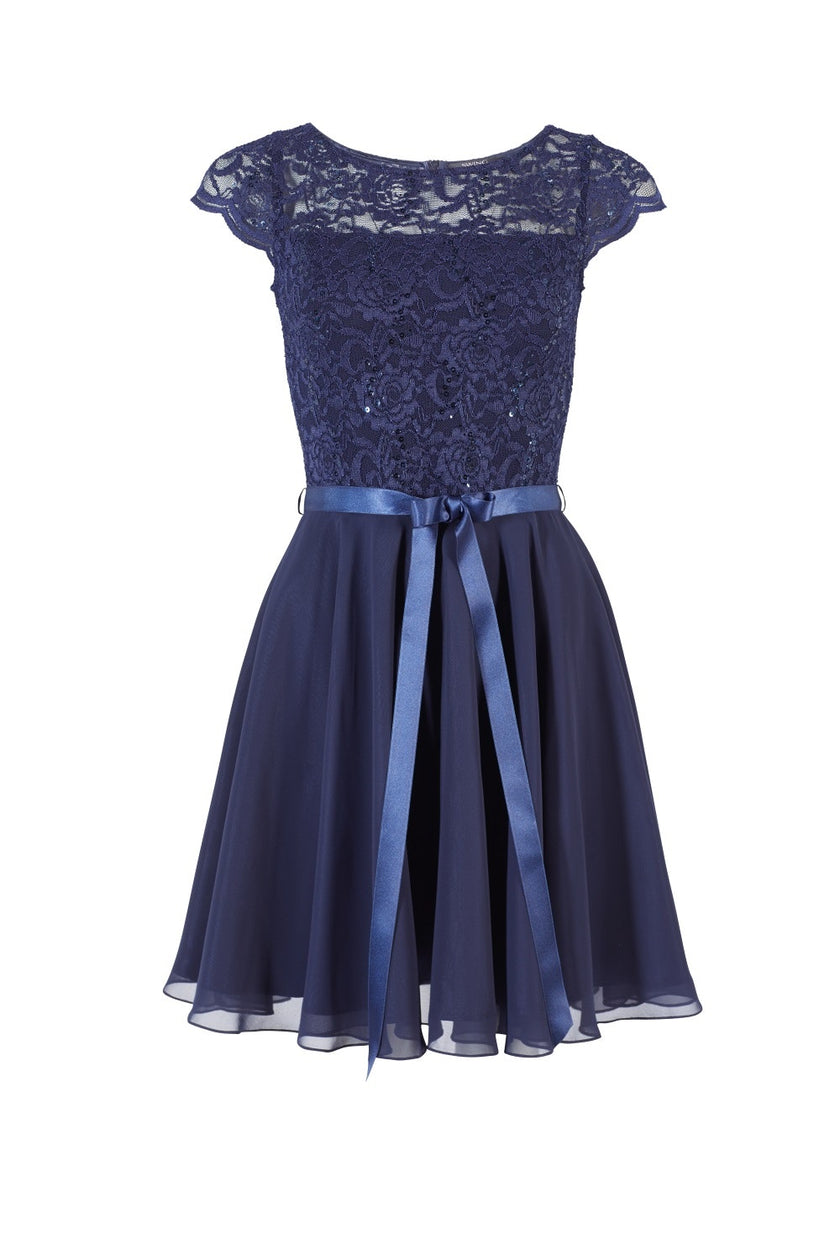 Cocktailkleid  -  Spitze und  Chiffon