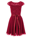 Cocktailkleid  -  Spitze und  Chiffon