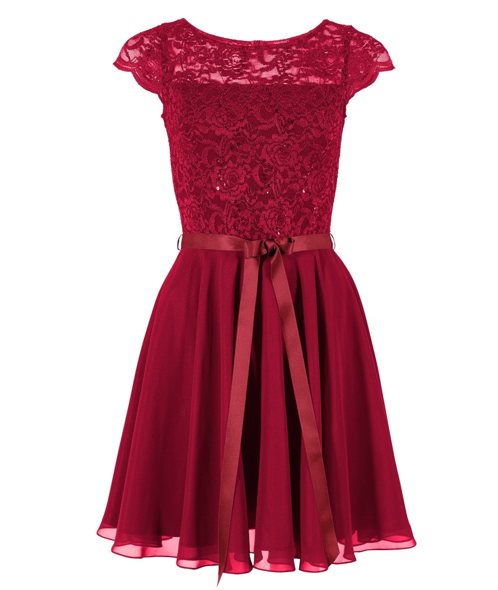 Cocktailkleid  -  Spitze und  Chiffon