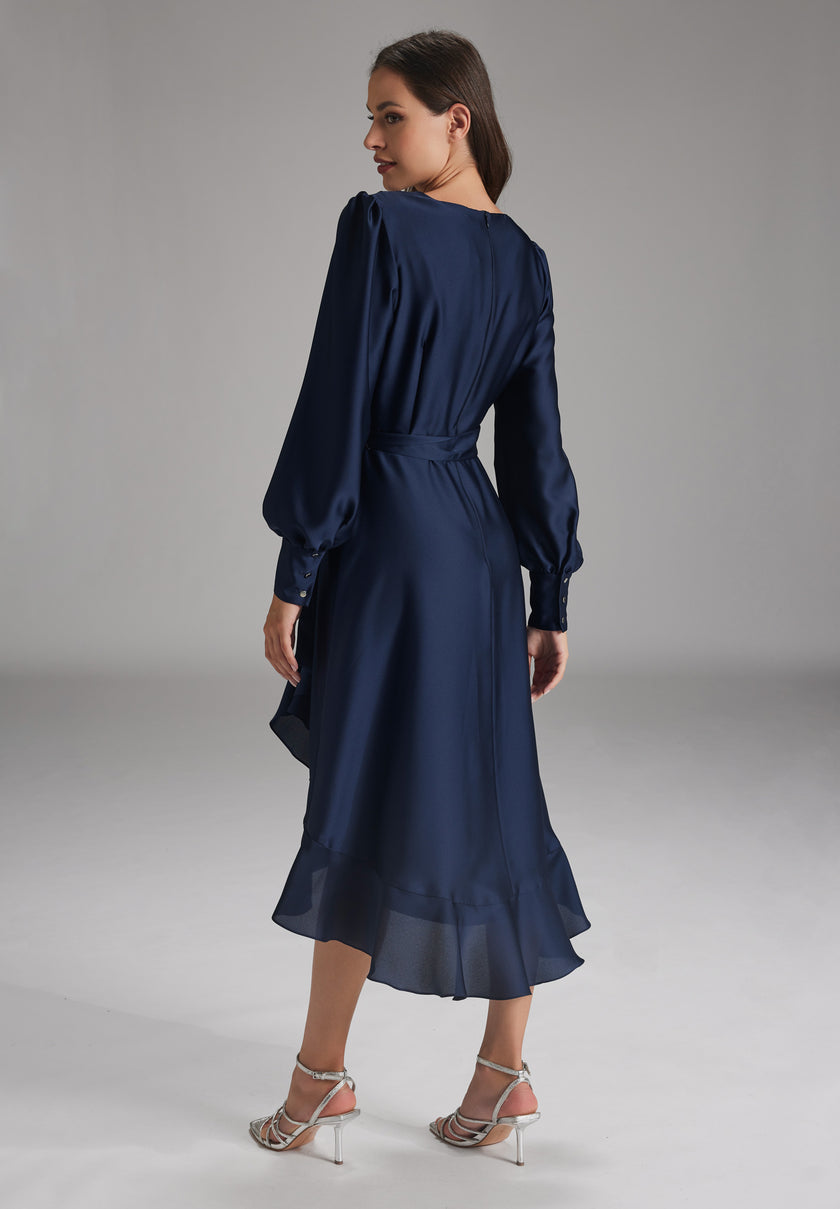 Vokuhila-Kleid - Satin