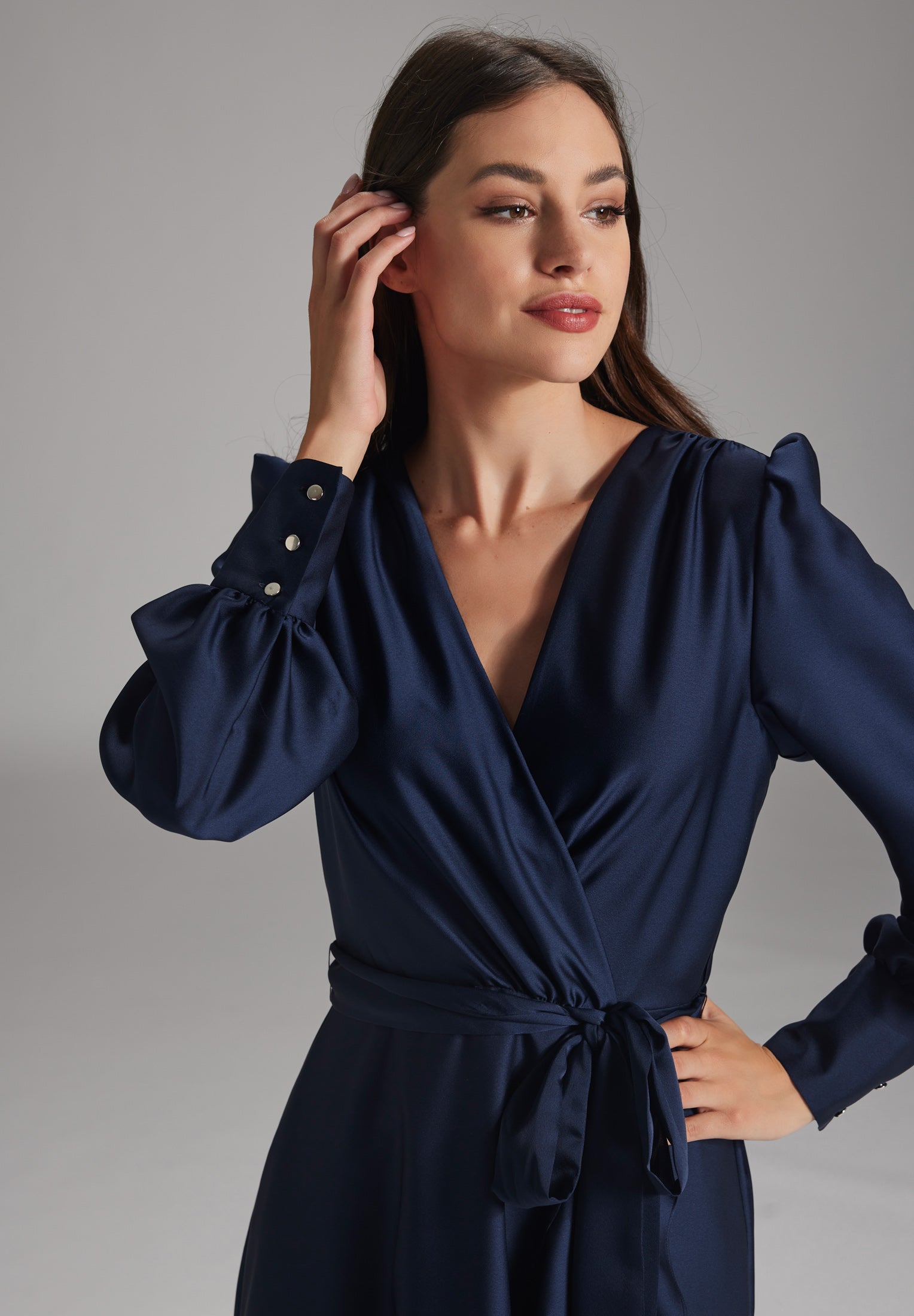 Vokuhila-Kleid - Satin