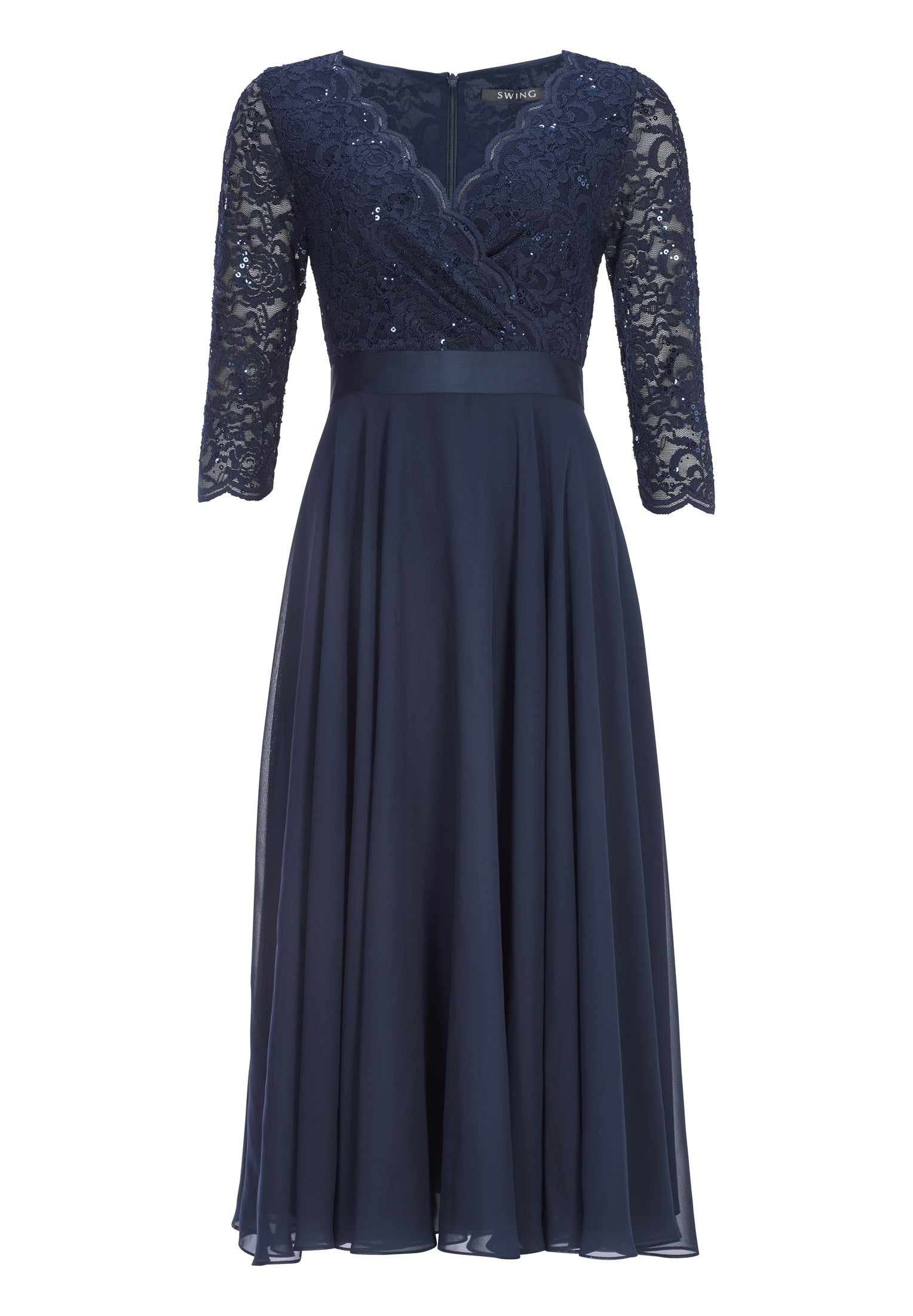 Cocktailkleid - Spitzenbesatz