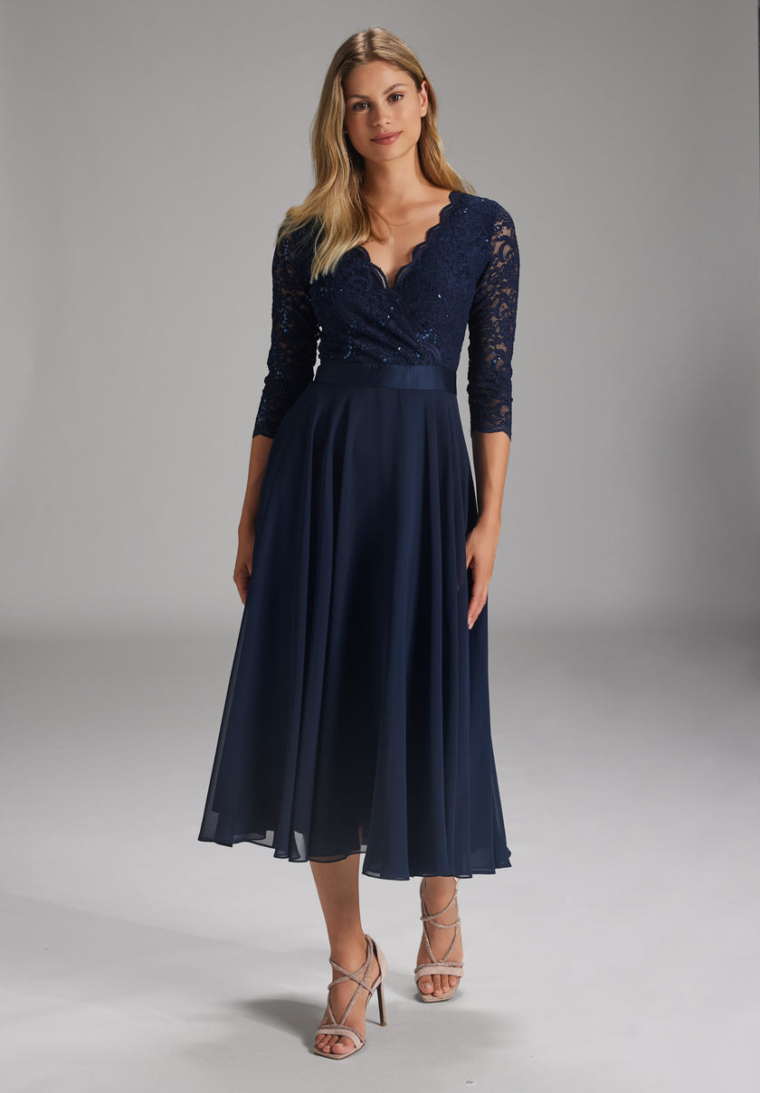 Cocktailkleid - Spitzenbesatz