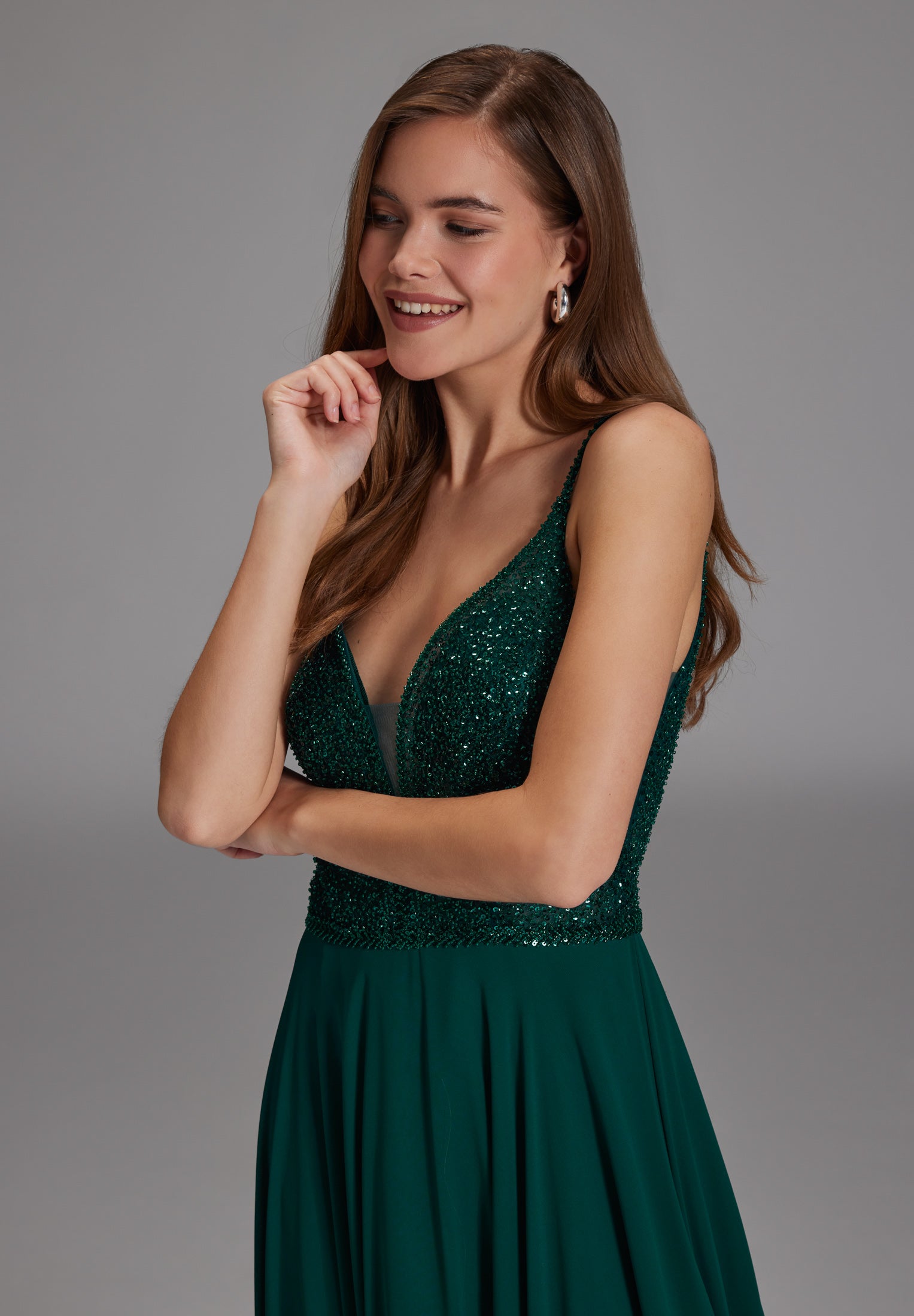 Abendkleid - Materialmix