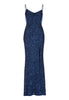 Abendkleid - Mesheinsätze