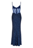 Abendkleid - Mesheinsätze