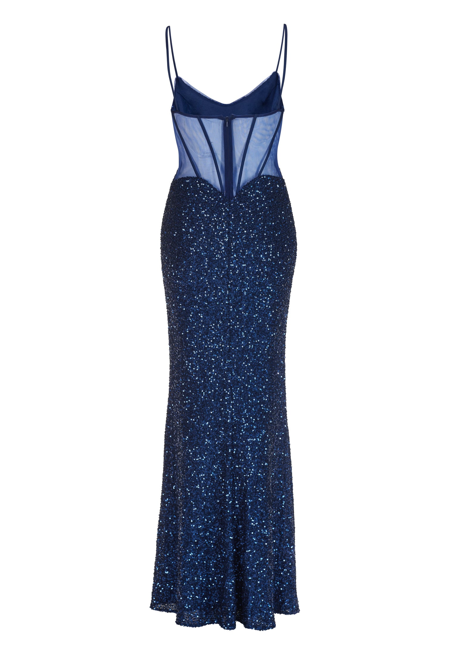 Abendkleid - Mesheinsätze