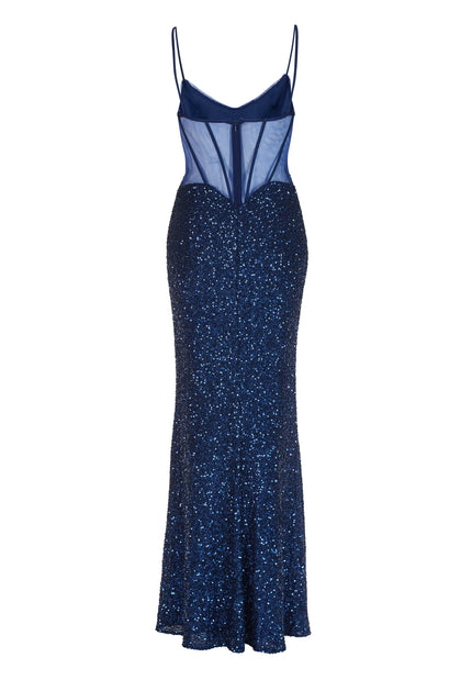 Abendkleid - Mesheinsätze