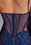 Abendkleid - Mesheinsätze
