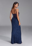 Abendkleid - Mesheinsätze