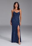 Abendkleid - Mesheinsätze