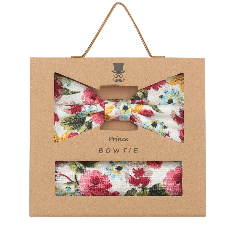 Set - Fliege+Tuch -  Blumen