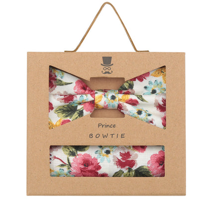 Set - Fliege+Tuch -  Blumen