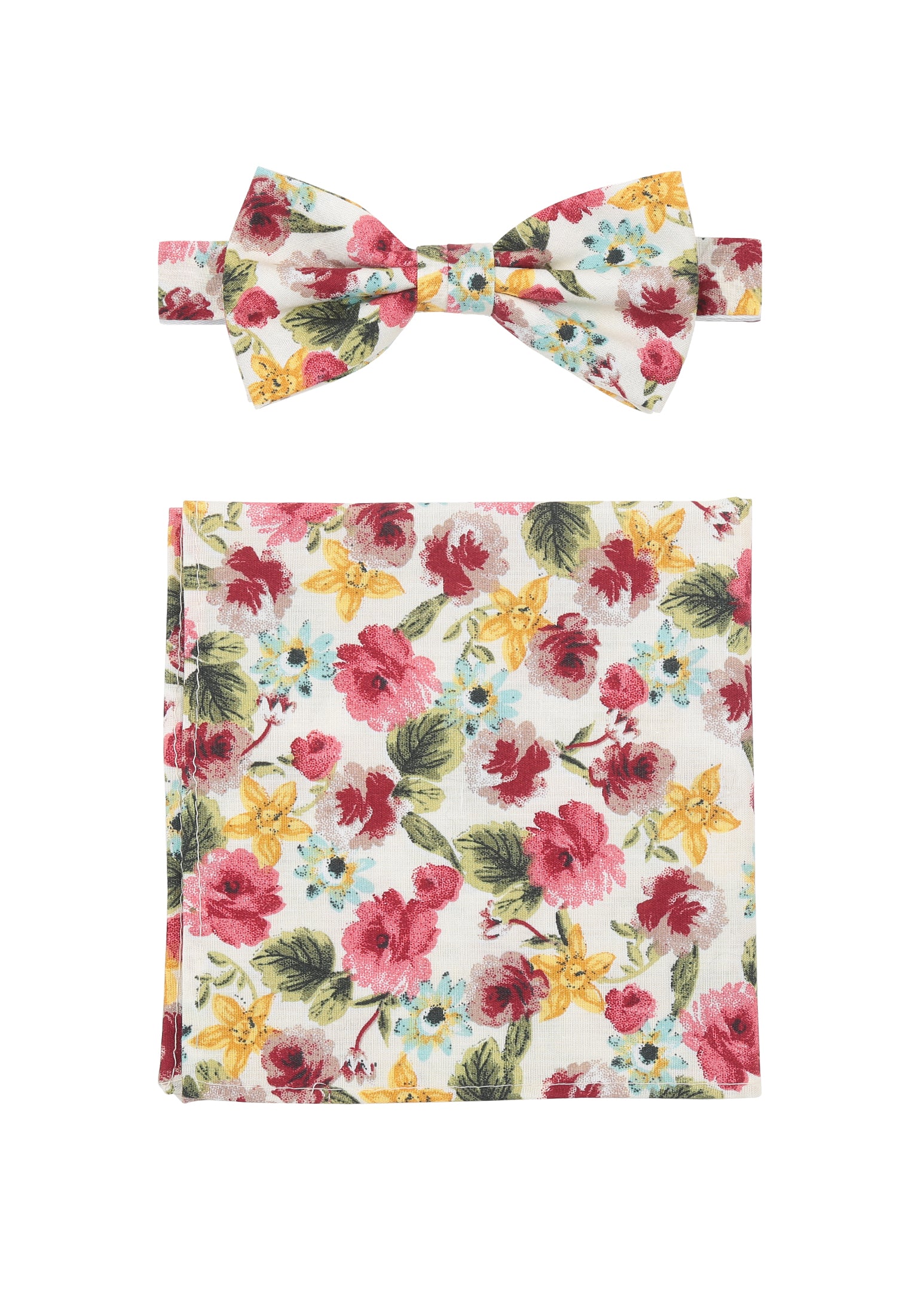 Set - Fliege+Tuch -  Blumen