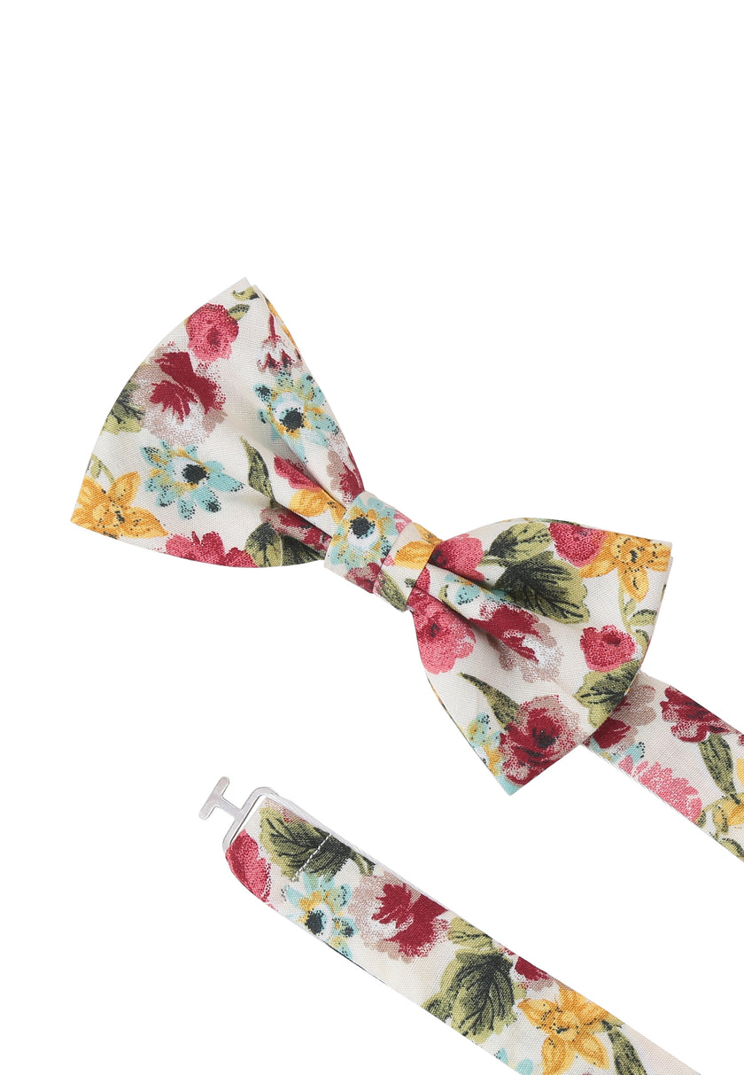 Set - Fliege+Tuch -  Blumen