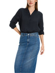 Bluse - Loose Fit - unifarben