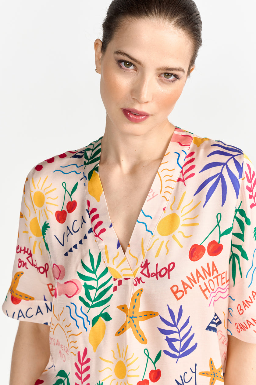 Schlupfbluse - V-Neck