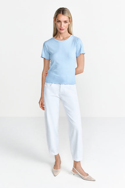 Rib T-Shirt - Muschelsaum