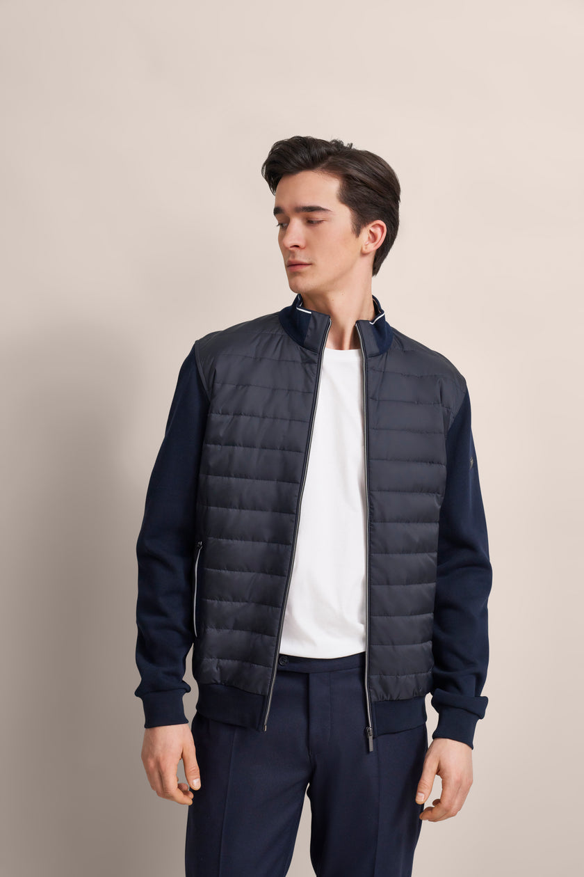 Sweatjacke - Steppeinsätze