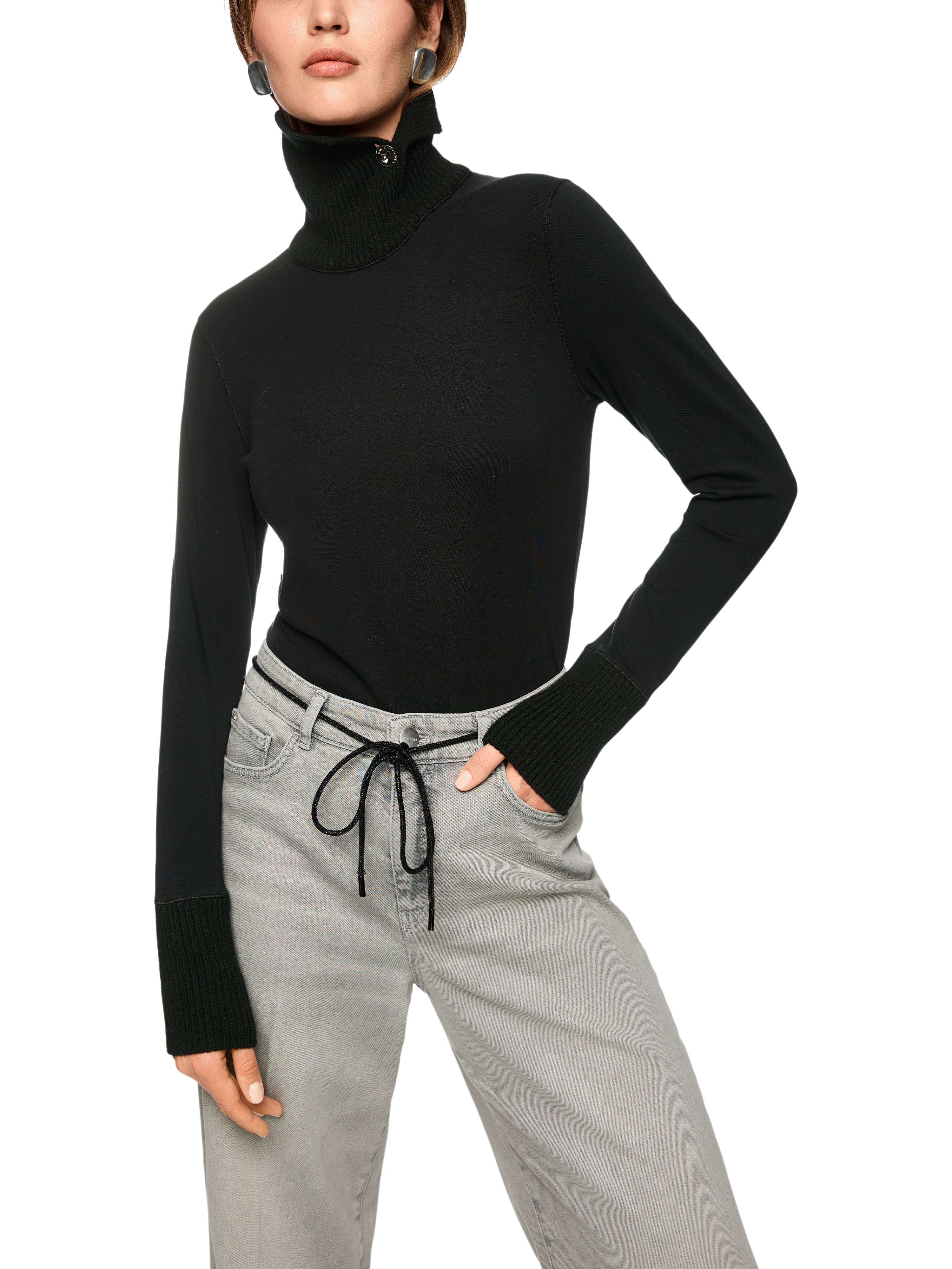 Longsleeve  - Strickkragen