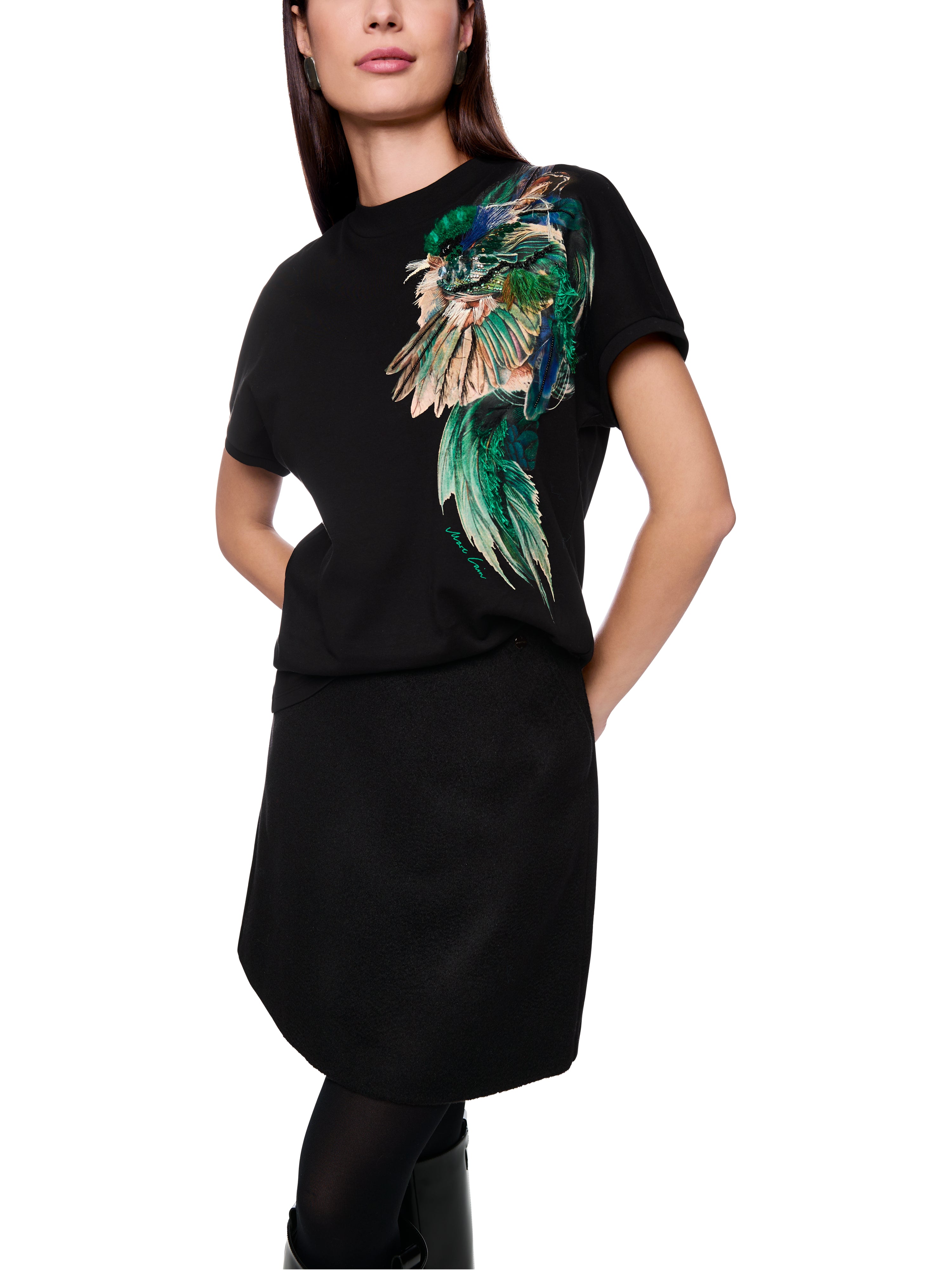 T-Shirt -  Federn-Print