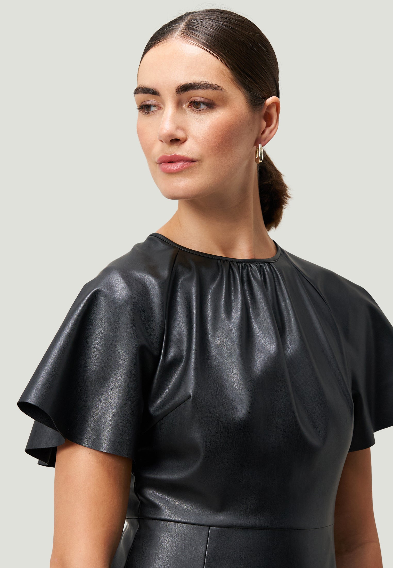 Midikleid - Lederoptik