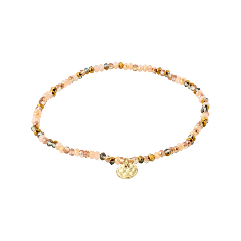 Armband - INDIE -  Braun-Mix - vergoldet