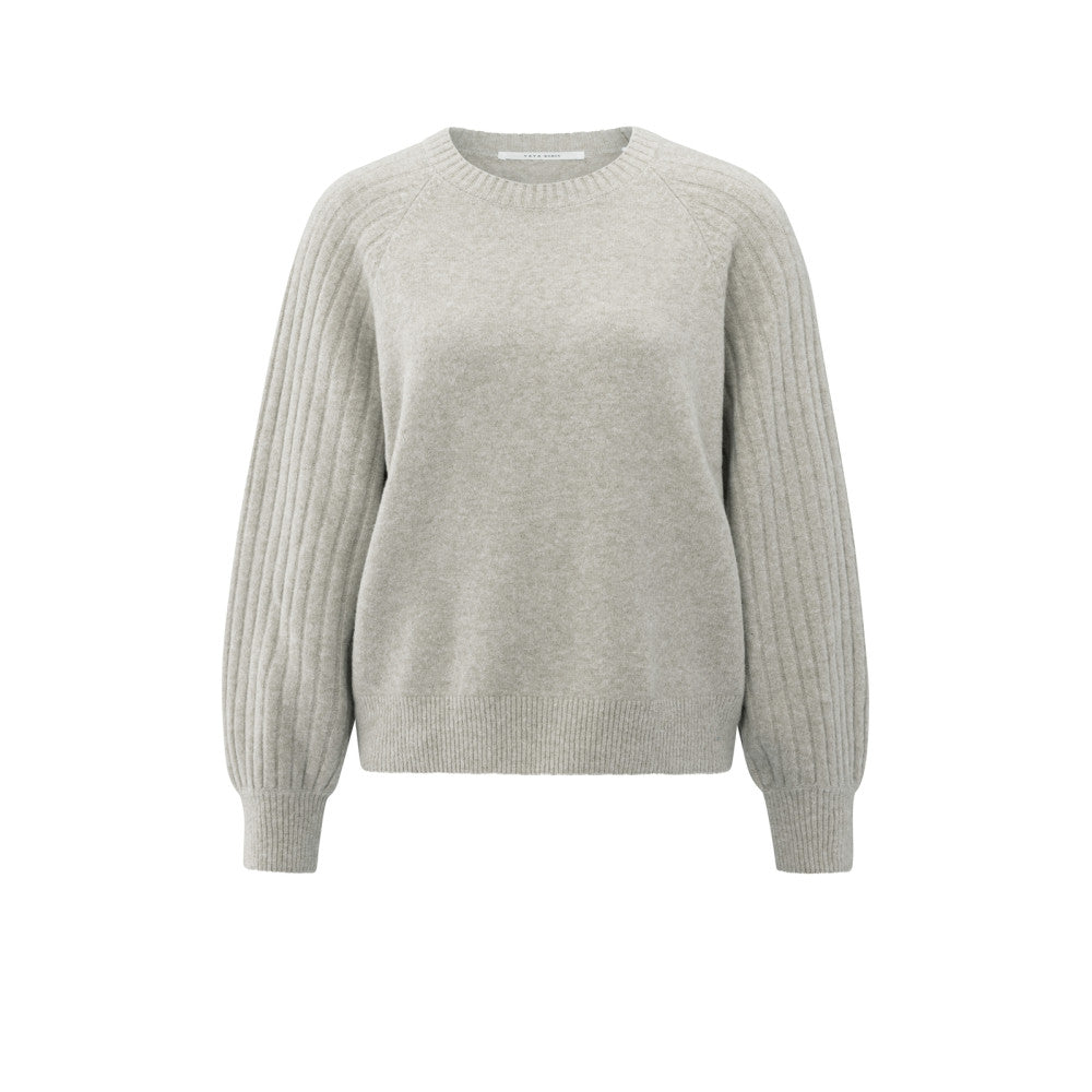 Pullover - gerippte Ärmel