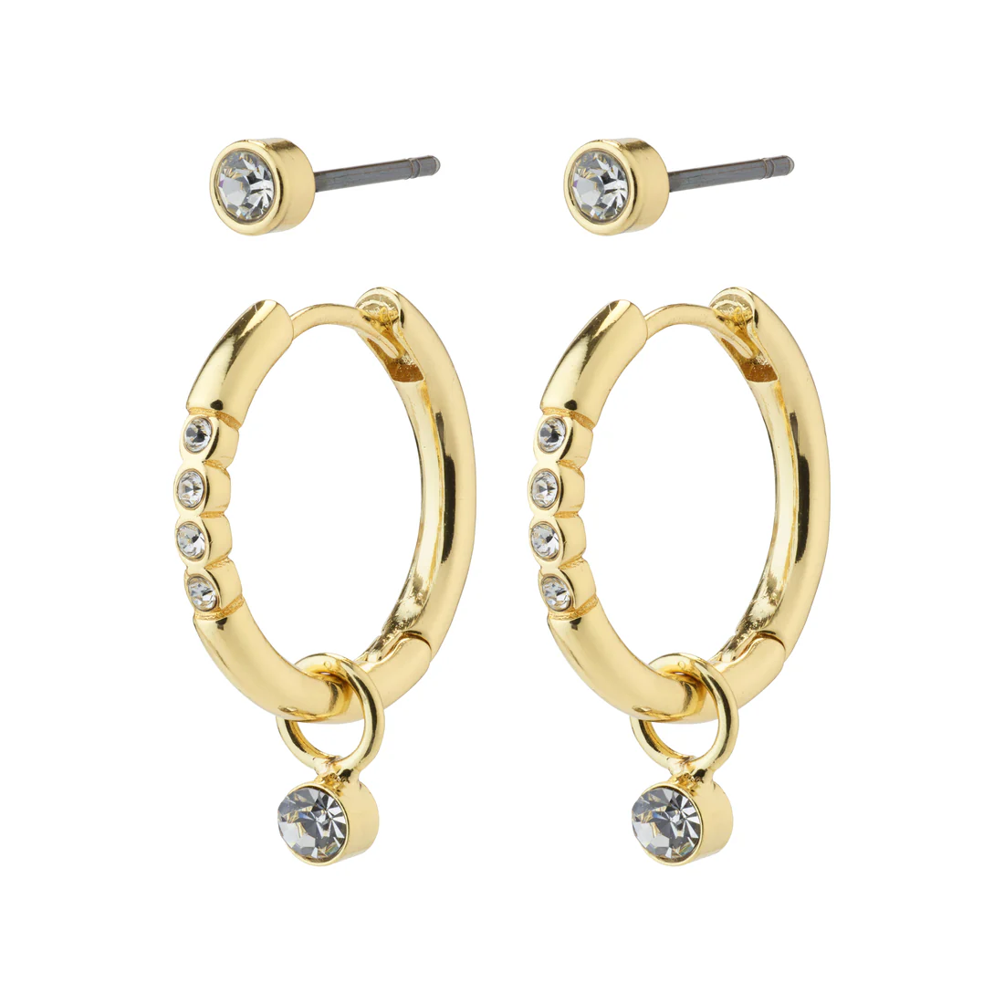 ELNA Kristallohrringe 2in1 gold