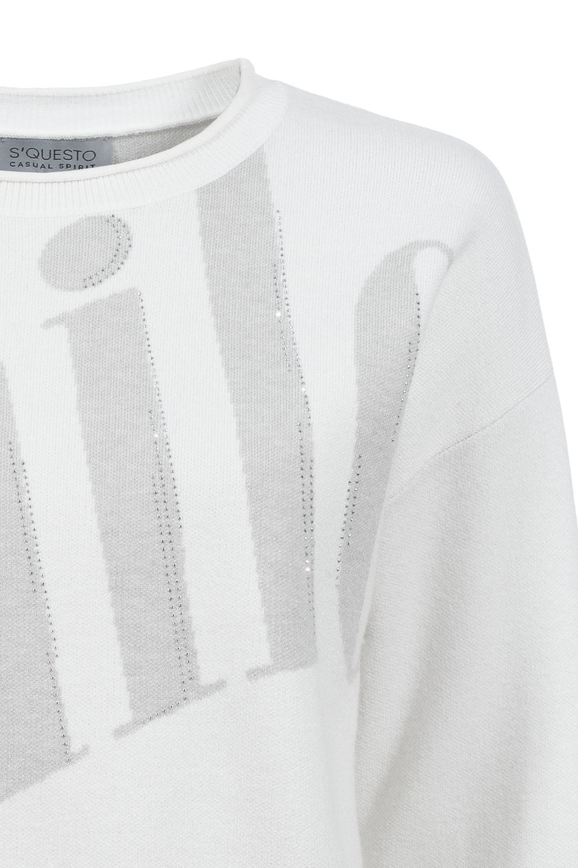 Strickpullover - Schriftzug