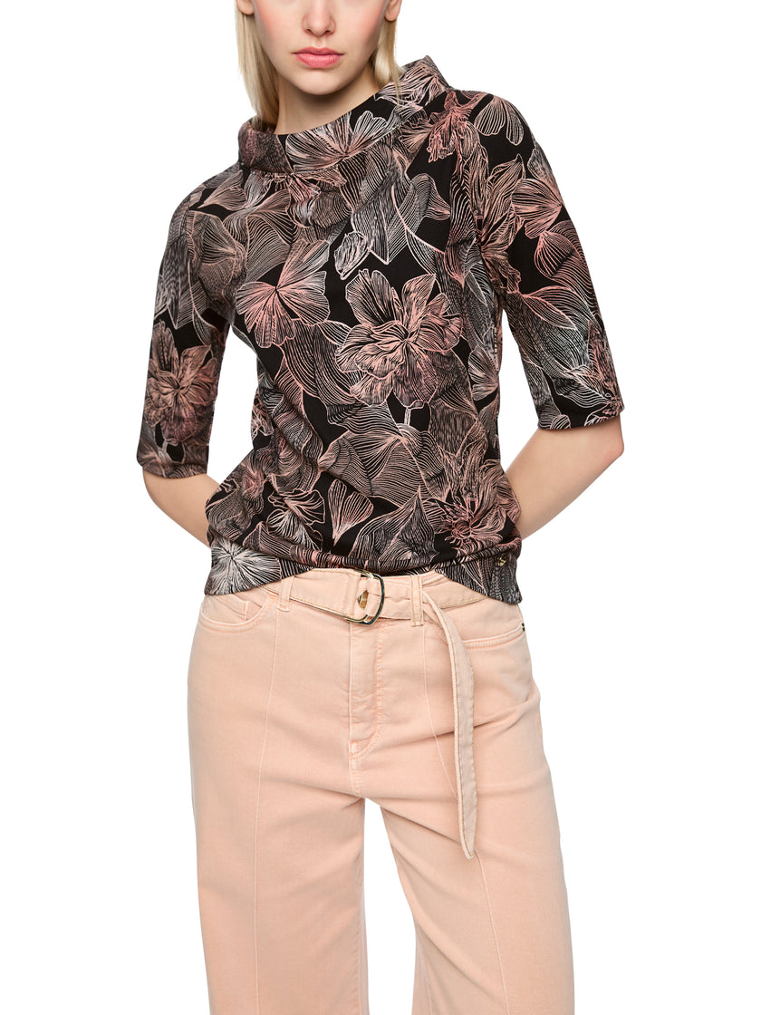 Halbarm-Shirt - Blumenprint