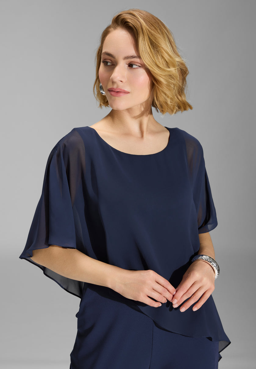 Jumpsuit -  Jersey mit Chiffon Überwurf