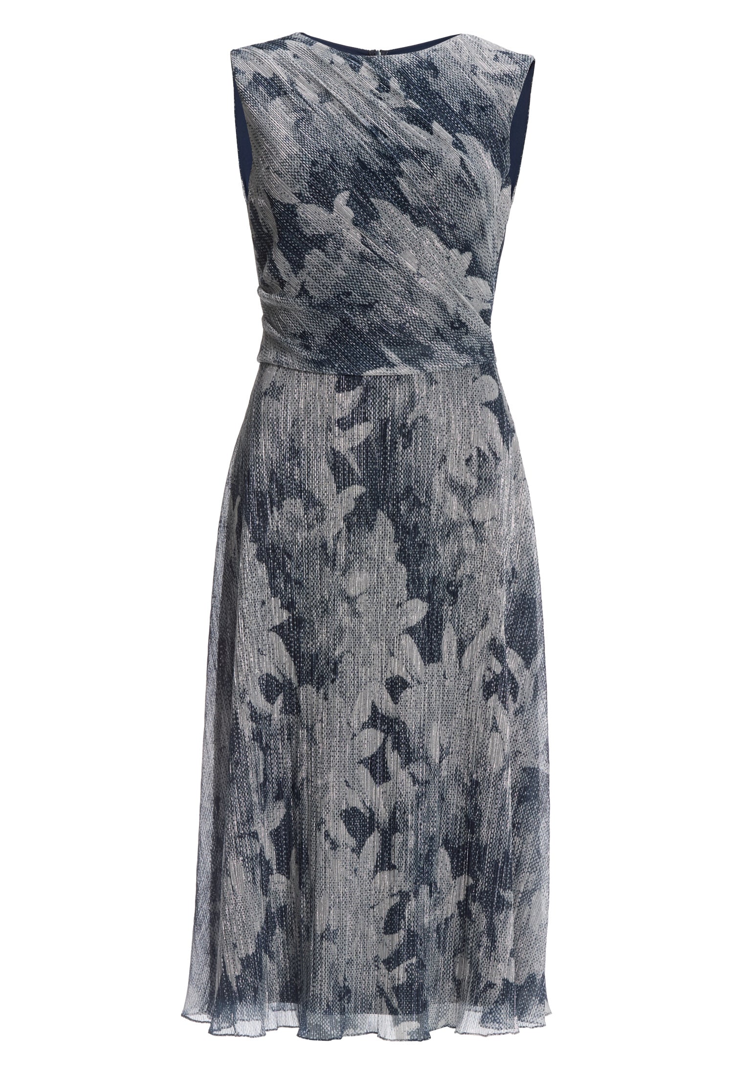 Plissiertes Kleid - Metallikfäden