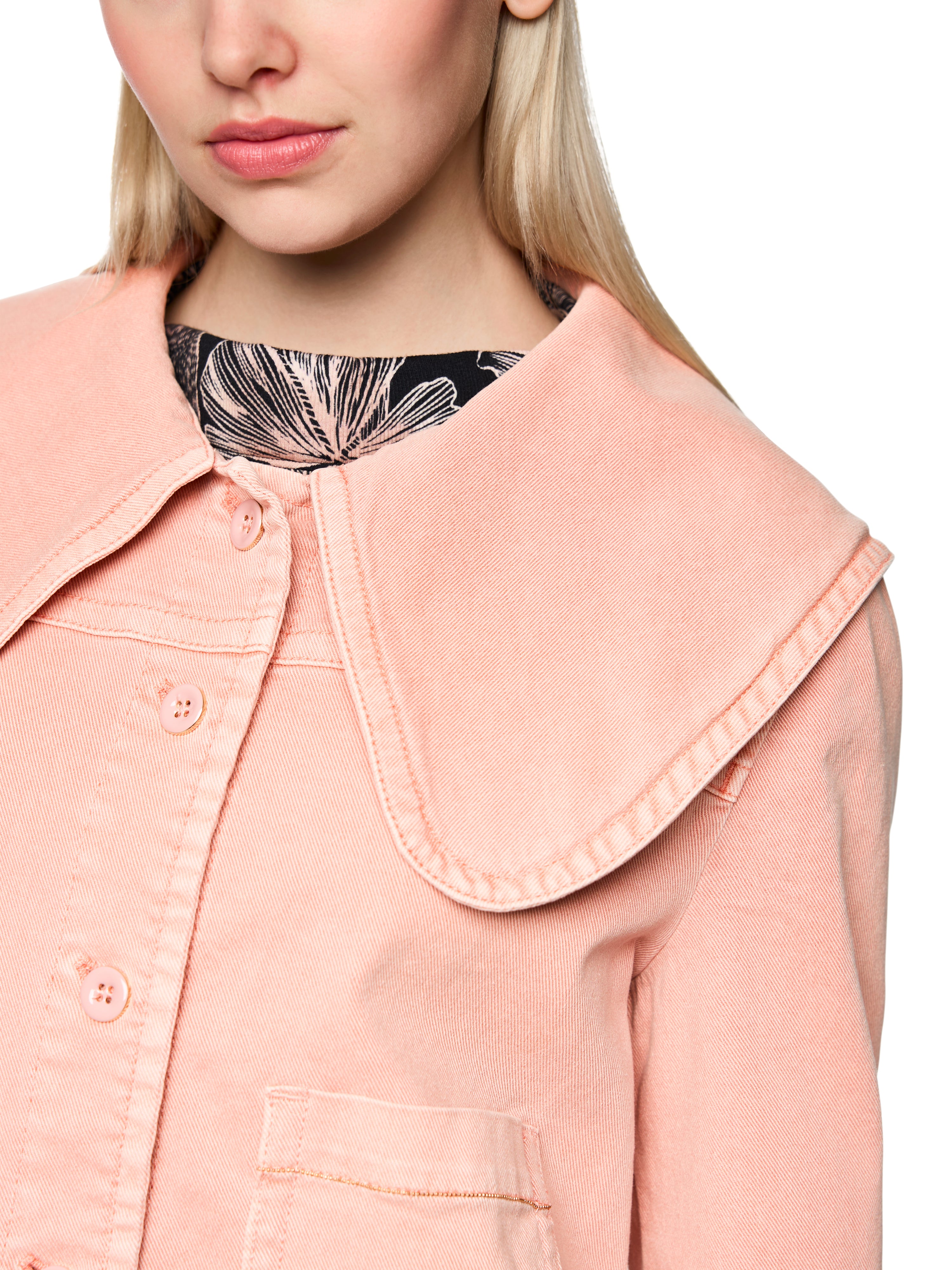 Jeansjacke - Oversize-Kragen