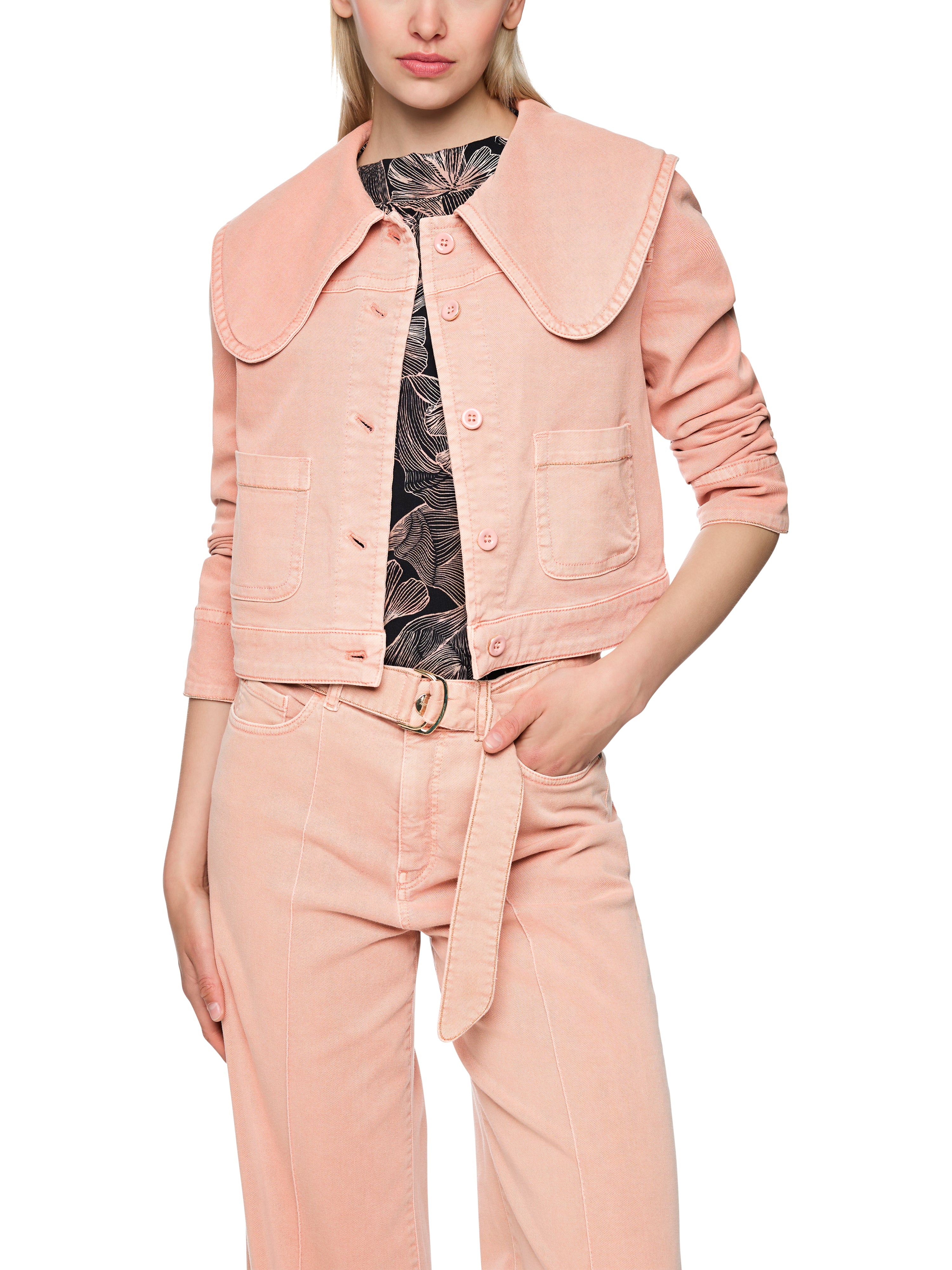 Jeansjacke - Oversize-Kragen