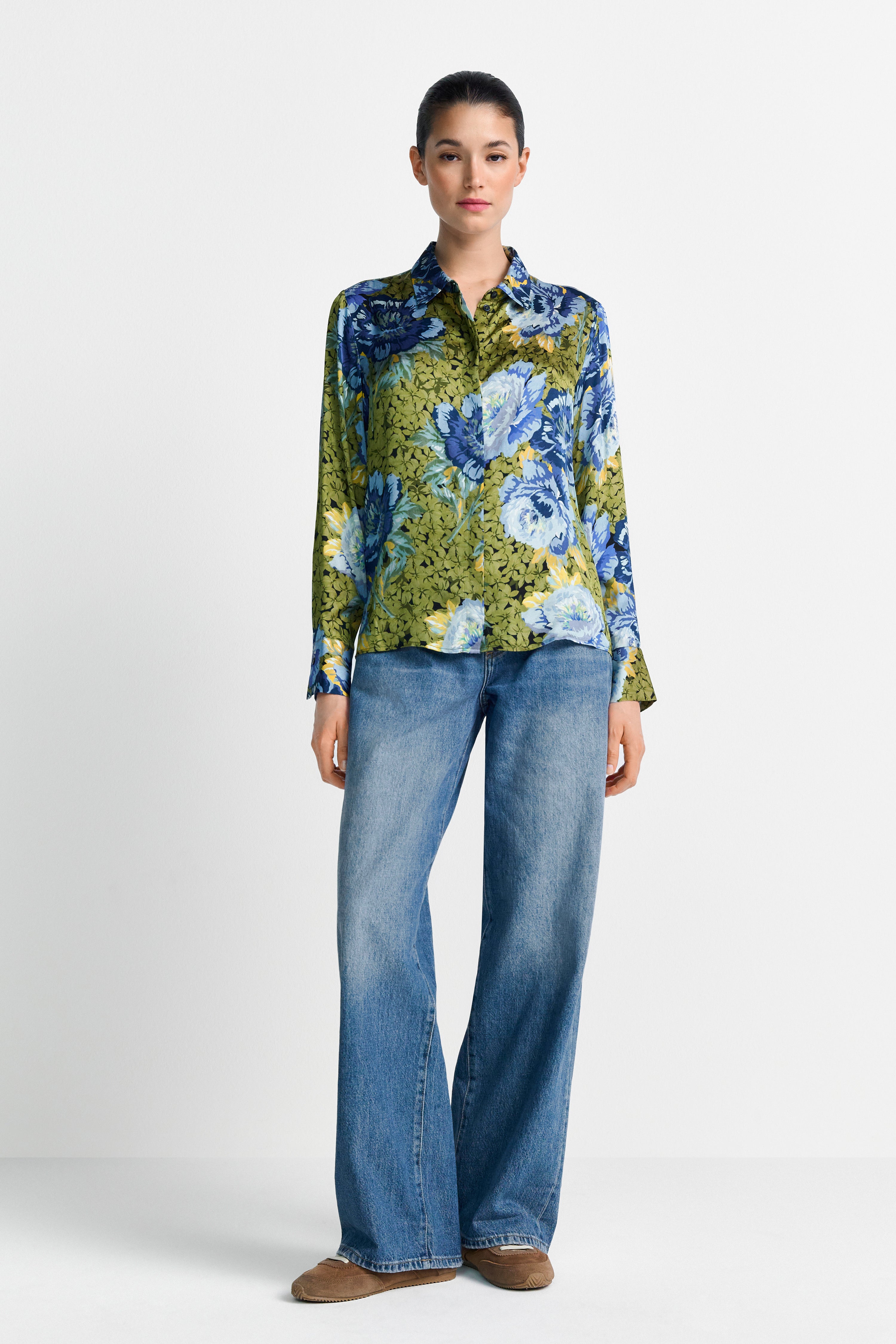 Bluse - Rosenprint