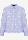Bluse - Streifen und Stickerei