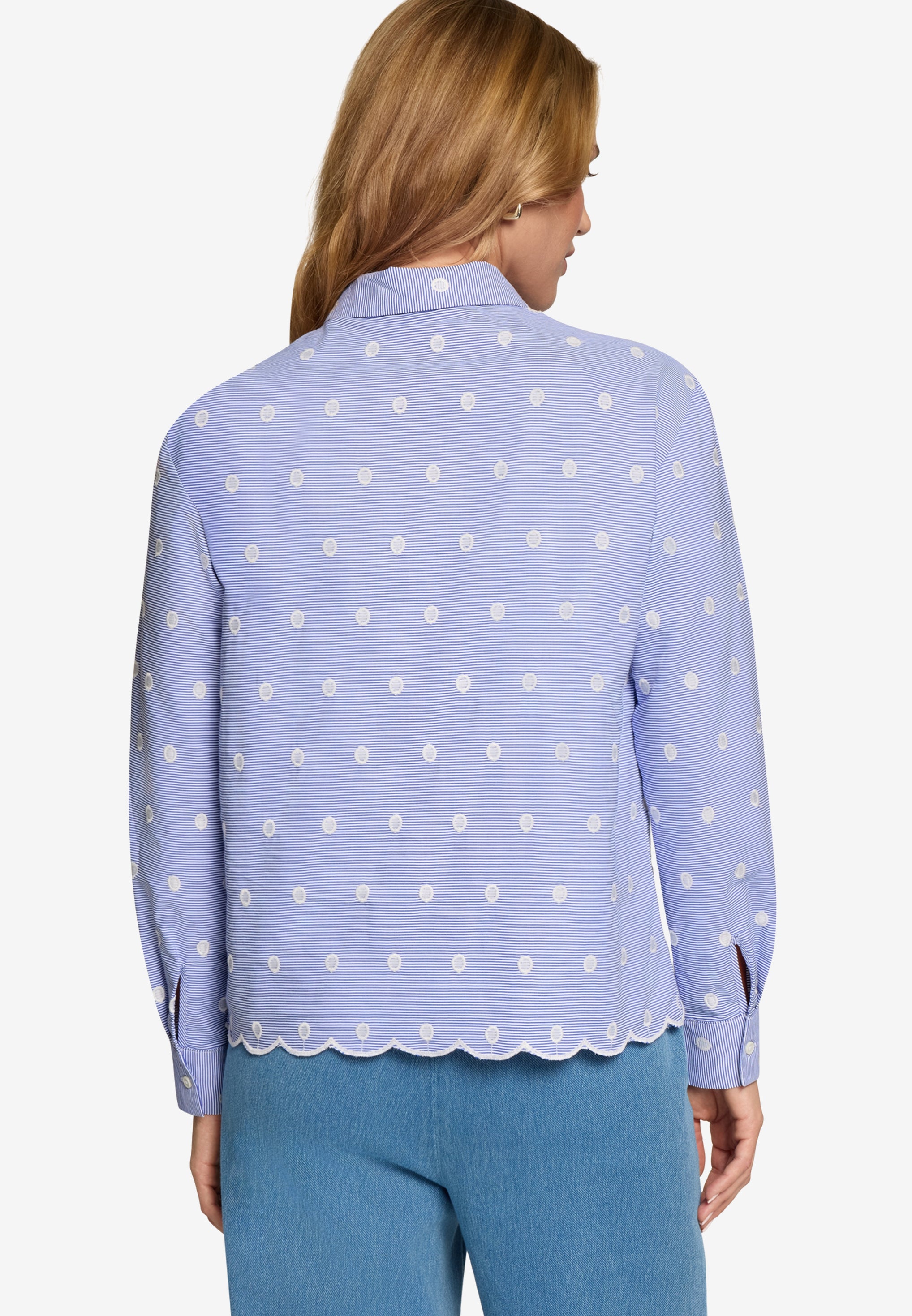 Bluse - Streifen und Stickerei