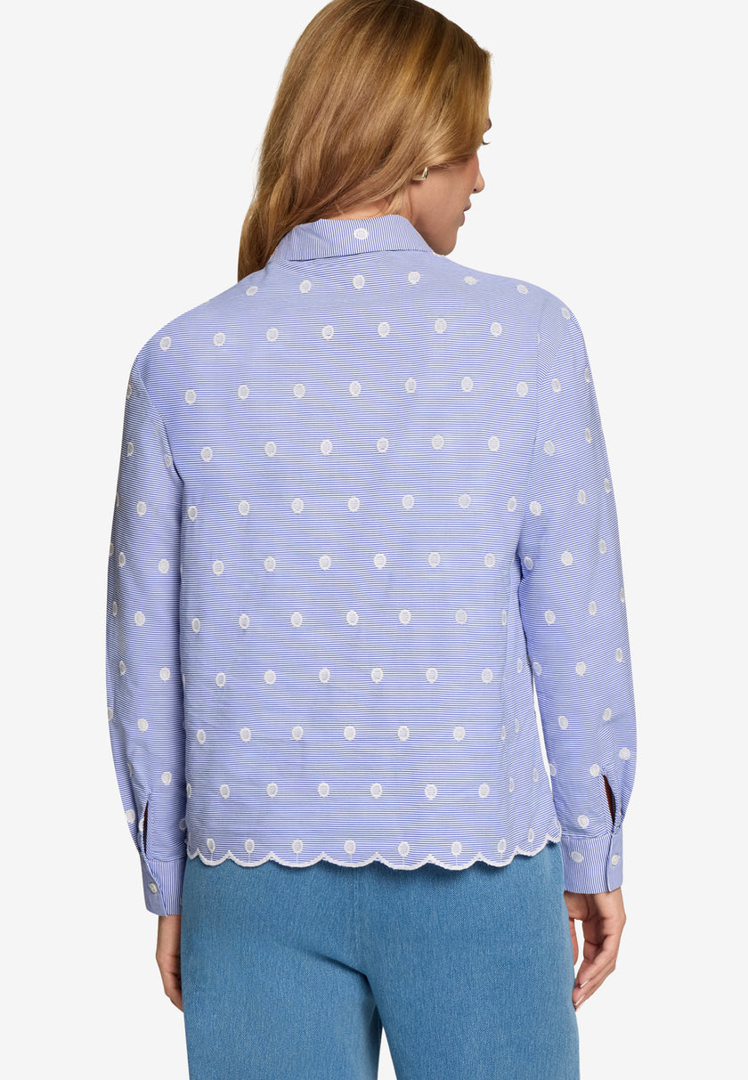 Bluse - Streifen und Stickerei