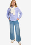 Bluse - Streifen und Stickerei