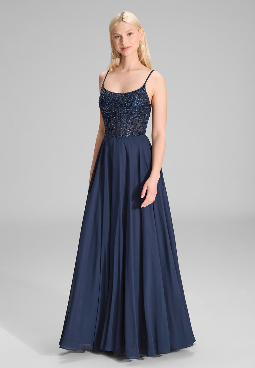 Chiffonkleid - Stickerei