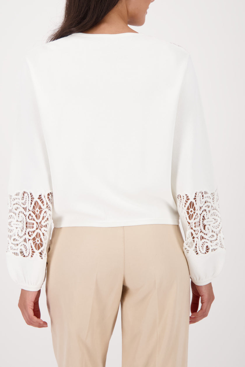 Strickjacke - Spitzeneinsatz