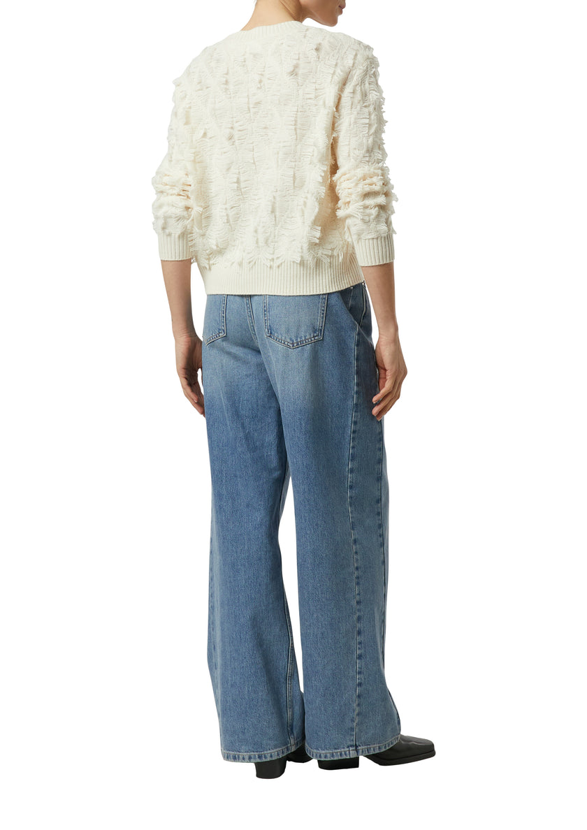 Strickpullover - Fransen