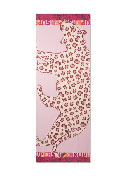 Schal - Leopard und SUPER- Schriftzug
