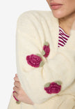 Strickjacke - 3D Blumen