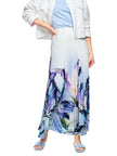 Plissierter Midirock - Lilienprint
