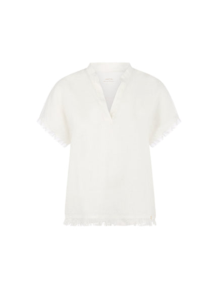 Blusenshirt - Leinen-Baumwolle-Mix